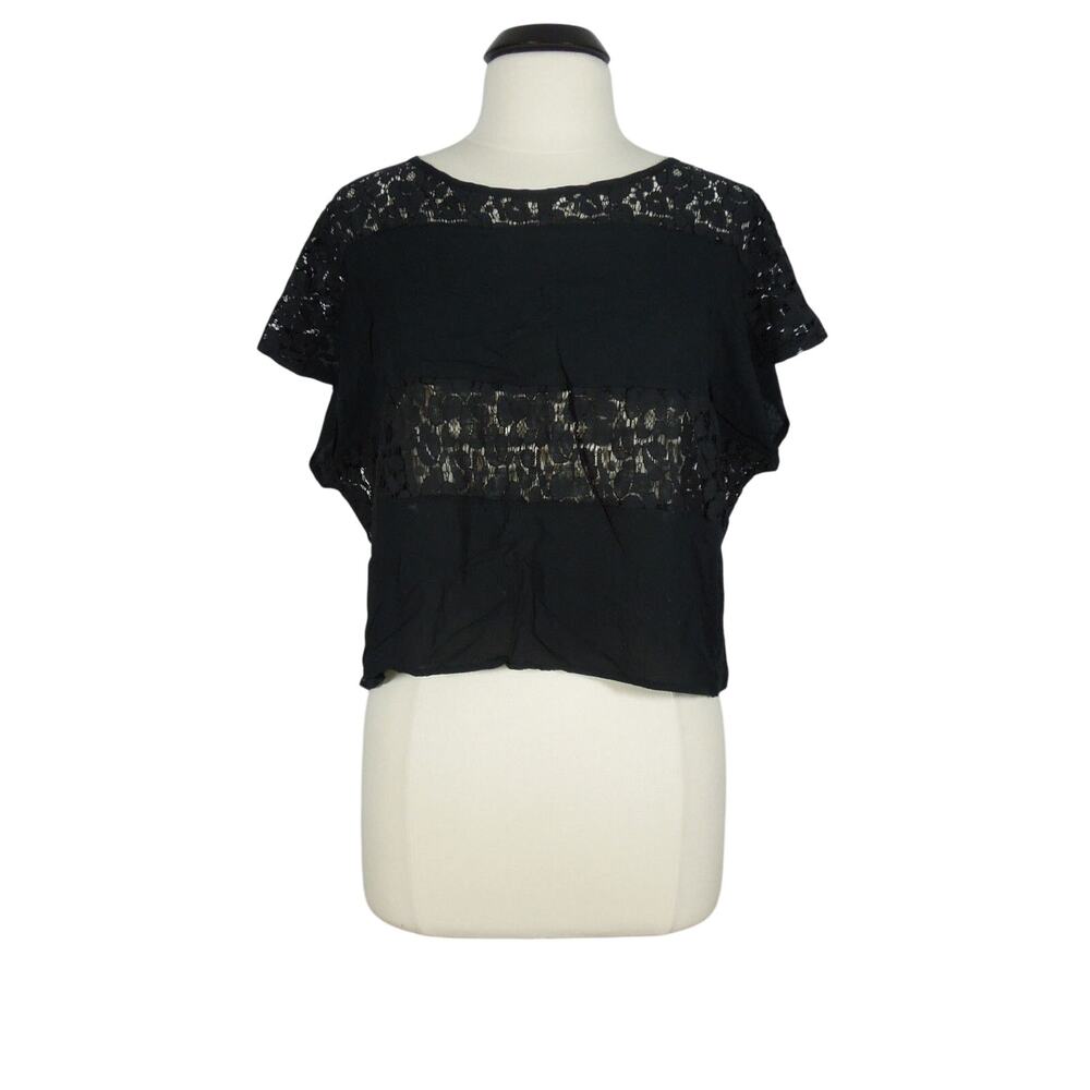 TINI LILI Dolman Top M MEDIUM Black Lace Inset
